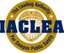 IACLEA logo: blue text on gold seal, 