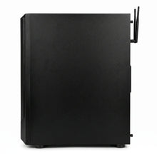 Sleek black gaming desktop PC with matte finish, featuring side-mounted Wi-Fi antennas.