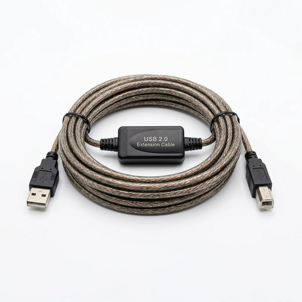 Heavy Duty Active USB 2.0 A to B Cable - 5 Meters (16.4 ft)