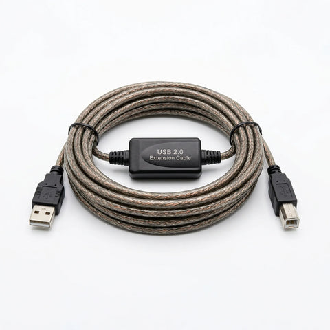 Heavy Duty Active USB 2.0 A to B Cable - 5 Meters (16.4 ft)