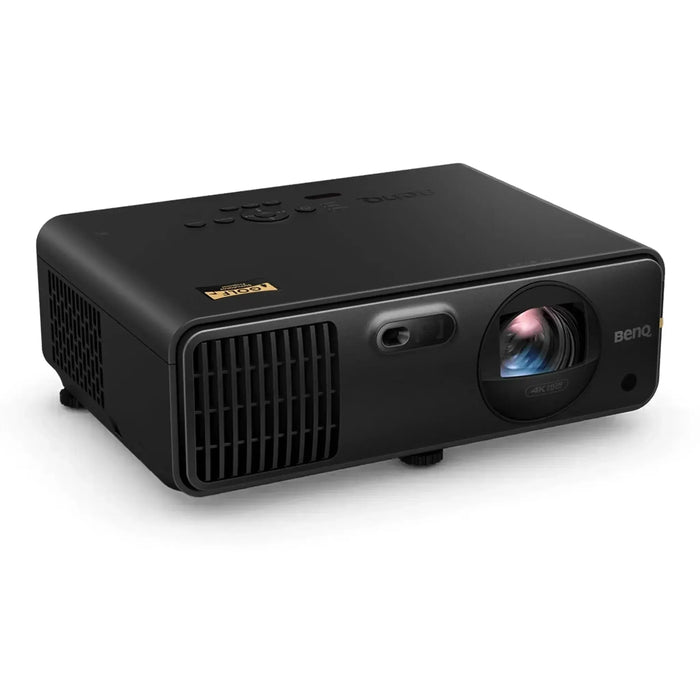 Black BenQ AK700ST projector on a right angle with a white background